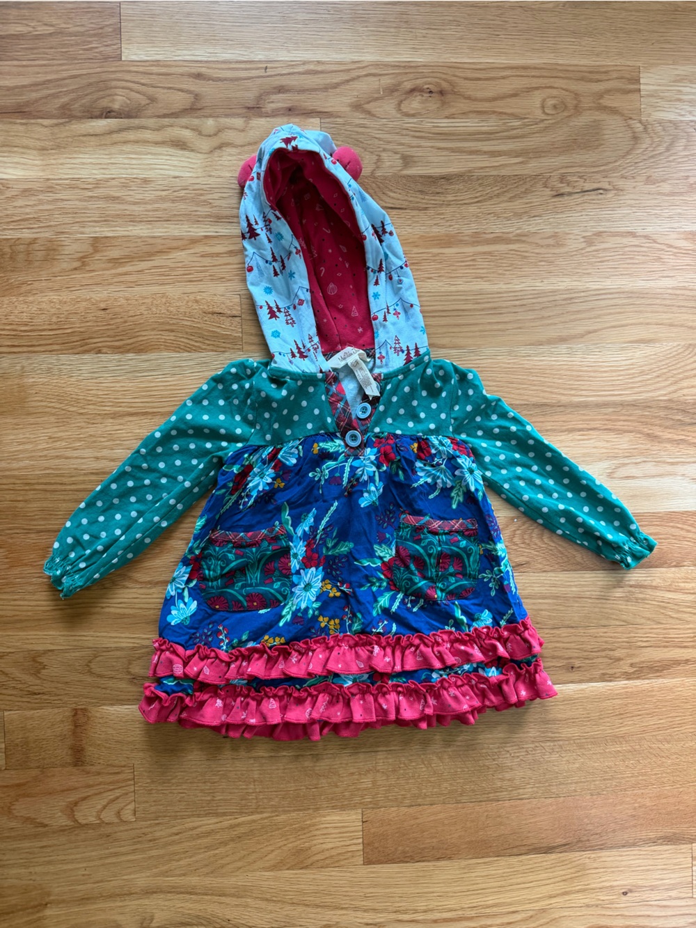 Matilda Jane Holiday Bear Hooded Dress
